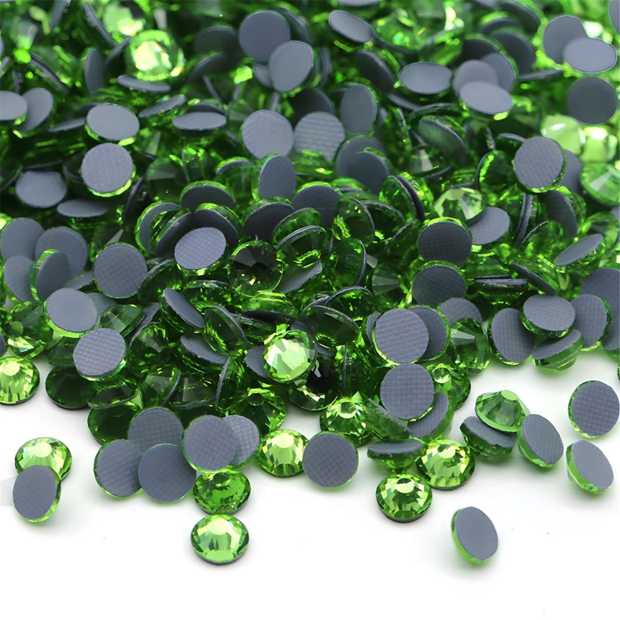 Photo 1 of Hotfix Rhinestones Flatback Glass Rhinestone 3000PCS SS10 2.7-2.9MM Round Gems for Nails Art Glitter Crystals Stone DIY Bags Clothes Shoes (Light Green)