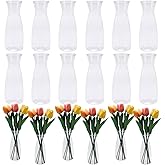 18 Pcs Plastic Bud Vases Bulk, Small Clear Flower Containers, Shatterproof Crystal Bud Vases for Centerpieces, Wedding, Home Table Decorations, Formal Dinners