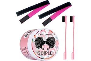 Goiple Edge Control Wax for Women Strong Hold Non-greasy Edge Smoother Strawberry Scent (4oz Edge Control Wax + Edge Brushes*