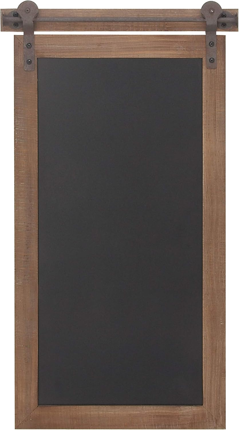Deco 79 84252 Rectangular Wood and Metal Chalkboard, 16x2x28, Brown/Black: Home & Kitchen