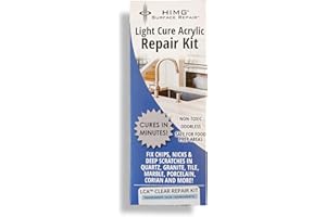 HIMG Quartz & Granite Repair Kit - Chip Repair for Quartz, Granite, Marble, Corian, Porcelain, Acrylic - Edge Chips & More