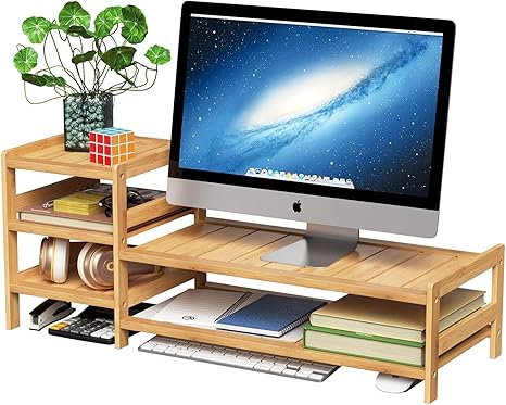 Blanco Brillante UnfadeMemory Soporte para Pantalla para 2 Monitores