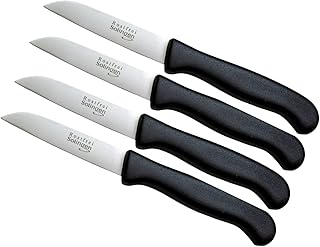 Schwertkrone 4er Messer-Set gerade/Gemüsemesser scharf Küchenmesser Schälmesser Allzweckmesser/Germany rostfrei 3" / Handabzug - Dünnschliff - superscharf - spülmaschinengeeignet (4, 3" - gerade)