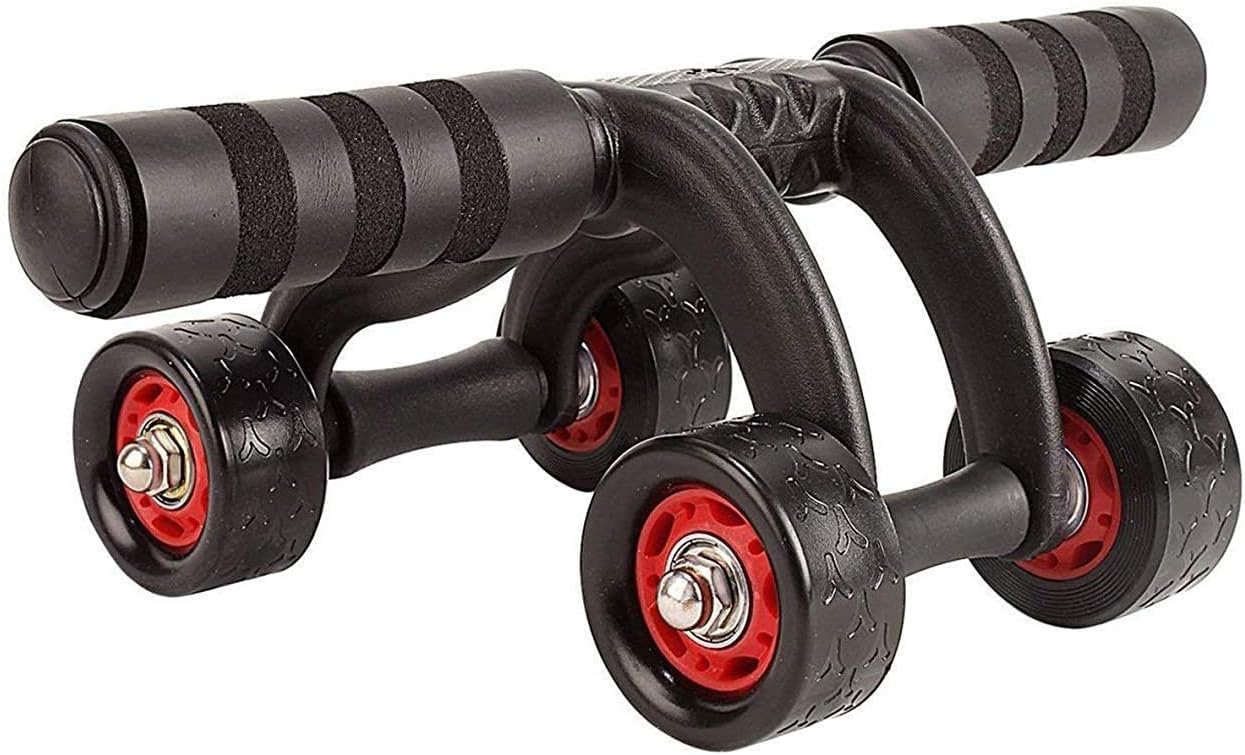 Vruta AB Roller 4-Wheel Toner Exercise Roller Equipment for Abdominal Core Workouts and Belly Fat Reducer (Black)