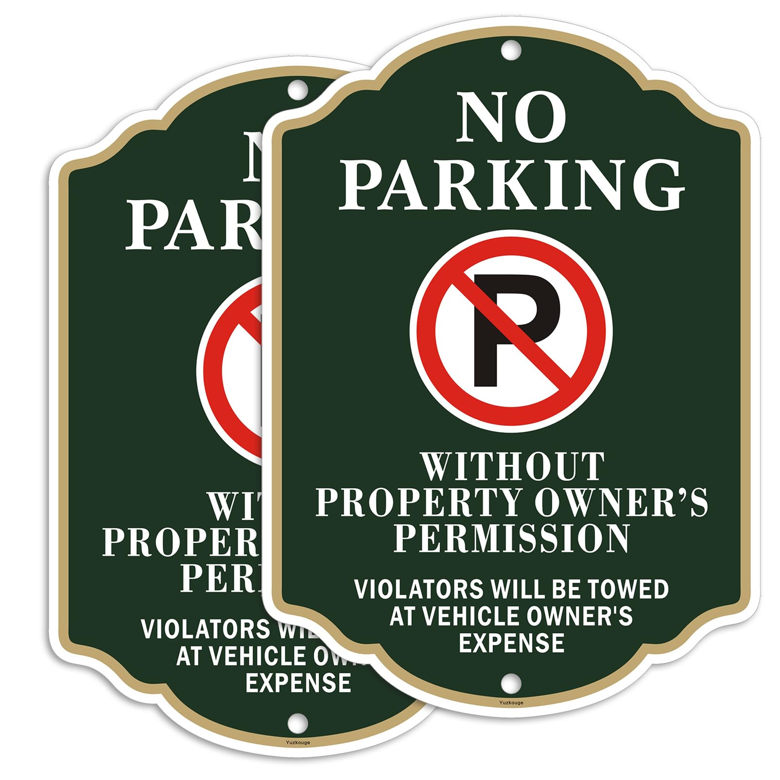 Yuzkouge No Parking Sign, Violators Will Be to Towed at Vehicle Owner’s Expense - 2 Pack, 12” x 18” Rust Free Aluminum Sign, Weatherproof, Fade Resistant