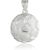 925 Sterling Silver Sports Charm Textured Soccer Ball Pendant