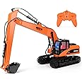 kolegend 1/14 Scale Long Arms Remote Control Excavator Toy 15 Channel RC Construction Vehicles Hydraulic Haulers Digger Toys Gift for 8+Years Old Kids Boys