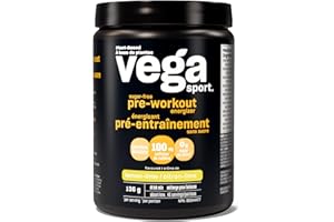 Vega Sport Sugar Free Pre-Workout Energizer, Lemon Lime (40 Servings) Vegan Preworkout Energy Powder, Gluten Free, 100mg Caff