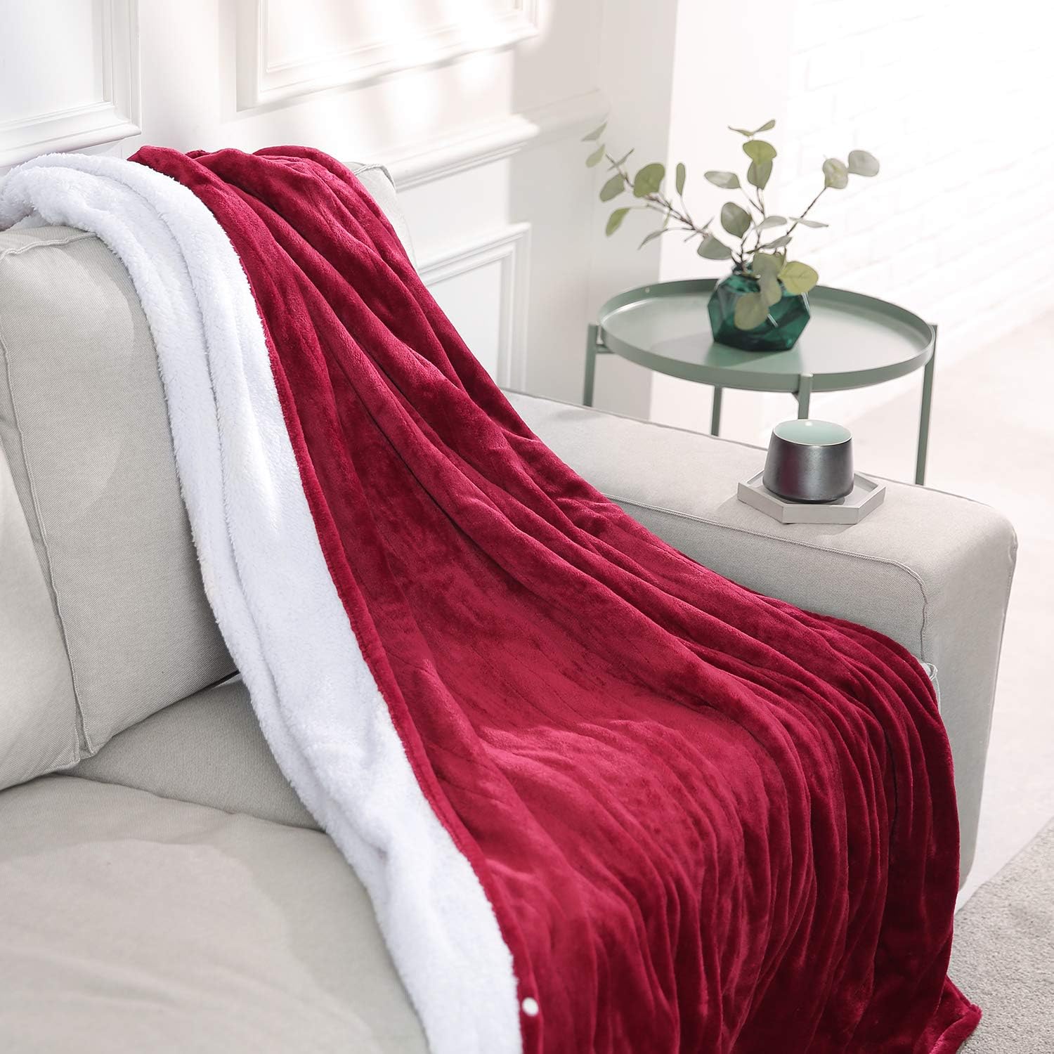 MaxKare Electric Blanket Heated Throw Flannel & Sherpa Reversible Fast Heating Blanket 50" x 60", ETL Certification with 3 Heating Levels & 4 Hours Auto Off, Home Office Use & Machine Washable: Home & Kitchen