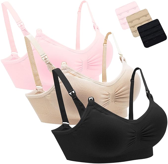 AMOURRI Nahtloser Still-BH mit zusätzlichen BH-Verlängerungen (2er Pack / 3er Pack) für Frauen