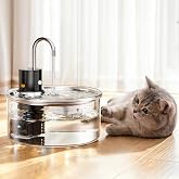 Wireless Glass Cat Water Fountain, 108oz/3.2L Cordless Rechargeable Pet Water Dispenser with 3 Modes, Motion Sensor, Ultra-Quiet for Cats and Small Dogs