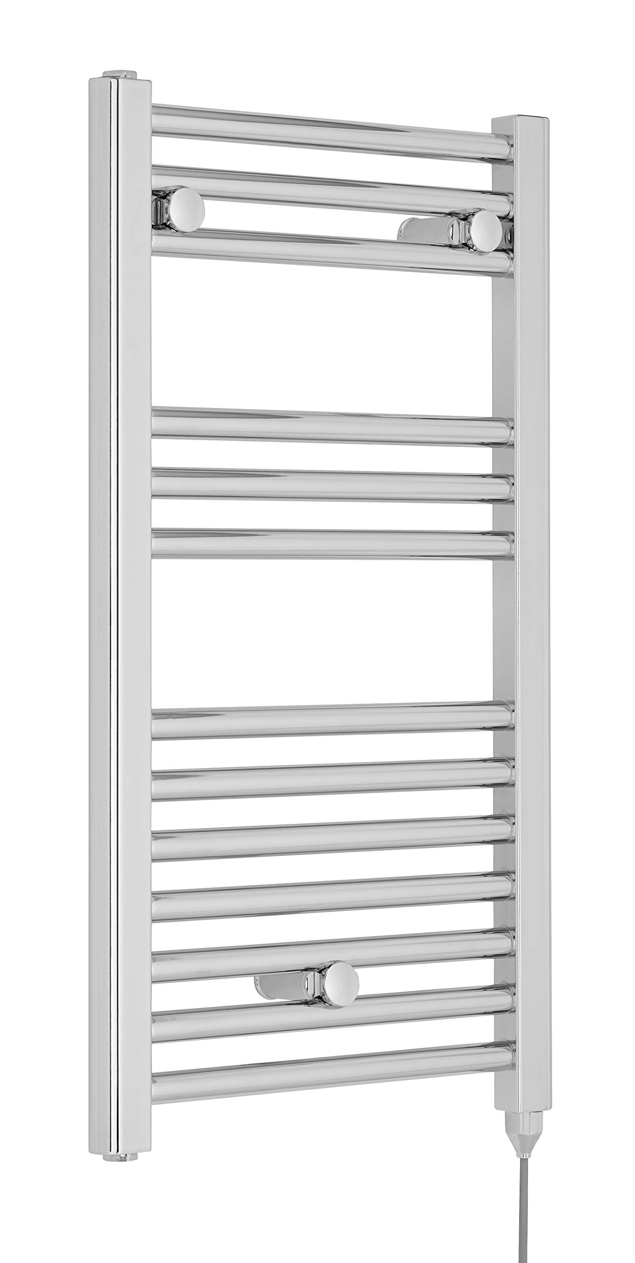 Nuie MTY150 | Modern Bathroom 200 Watt Heated Electric Ladder Towel Rail, 720mm x 400mm, Chrome