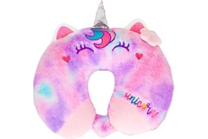 YOYTOO Travel Neck Pillow for Kids Adult Cute Soft Plush Memory Foam Airplane Neck Pillow for Traveling Animal Flight Pillow Head Rest Neck Support for Cars Long Flights