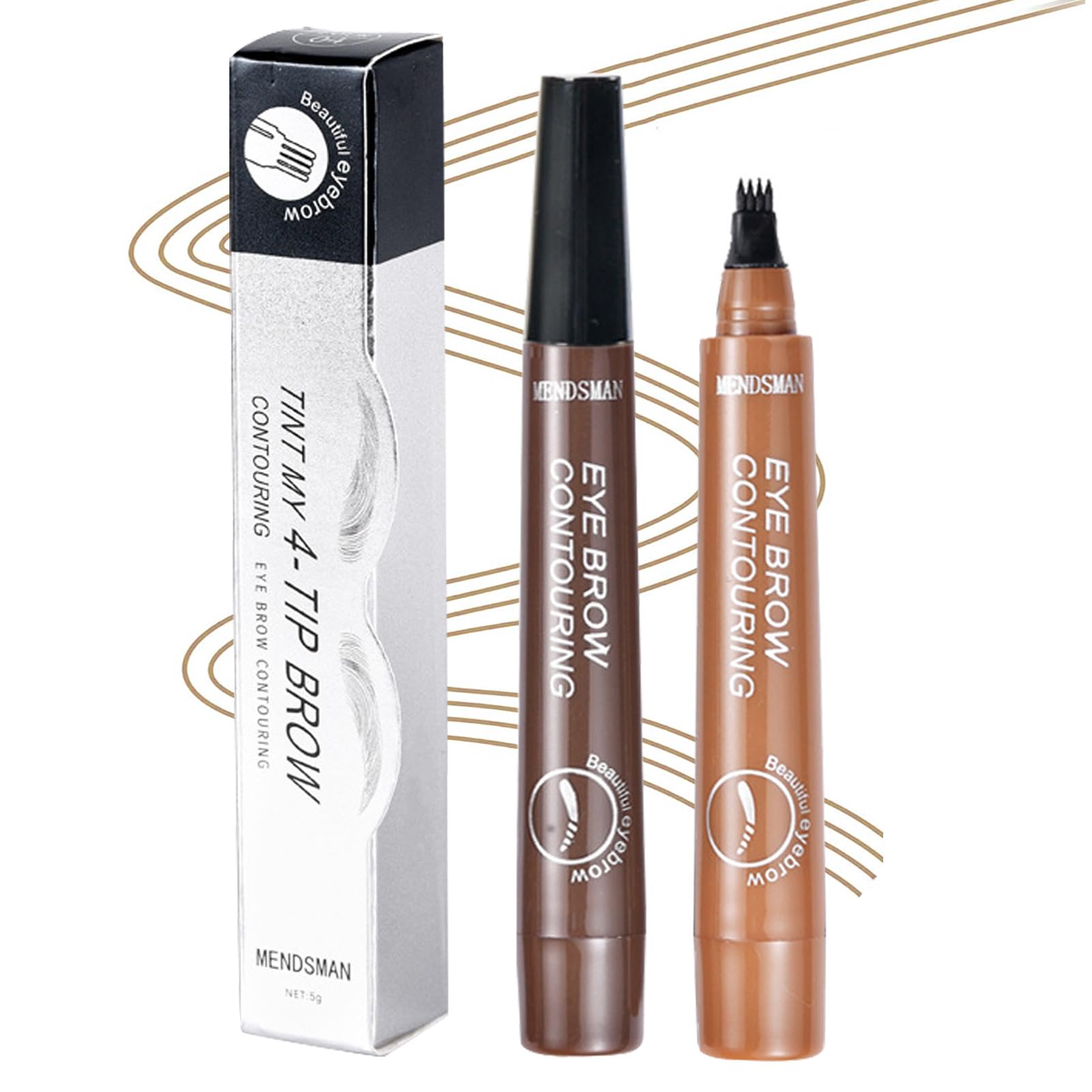 Photo 1 of 2PC Microblading Eyebrow Pen,Waterproof Microblading Eyebrow Pencil,2025 New Natural Fine Stroke Eyebrow Pen,4-Tip Magic Waterproof Brow Pencil with Micro-Fork Tip(Dark Brown+light brown)