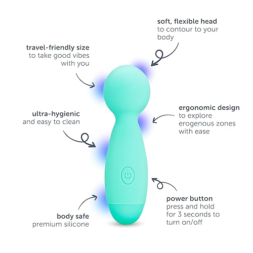 plusOne Travel Vibrating Wand, Massage Stick, Body-Safe Silicone,  Waterproof, Personal Massager with 10 Vibration Settings, Teal in Dubai -  UAE | Whizz Massage Sticks