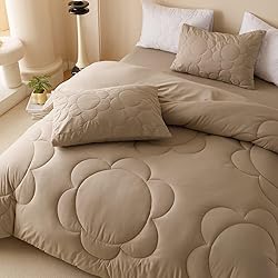 Cottonight Khaki Sunflower Comforter Set King