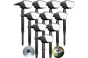 Satucol 10 Pack Solar Spot Lights Outdoor,Auto On/Off Solar Lights Outdoor Waterproof IP65,2-in-1 Solar Powered Outdoor Landscape Lighting,Solar Lights for Outside Yard Garden Pathway (Cool White)
