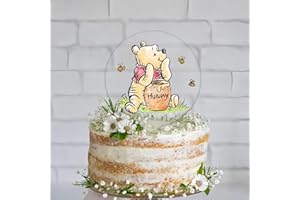 UNBALA Classic Winnie Cake Topper Acrylic Pooh Baby Shower Cake Toppers Cake Decoration For Winnie Birthday Decorations Supplies
