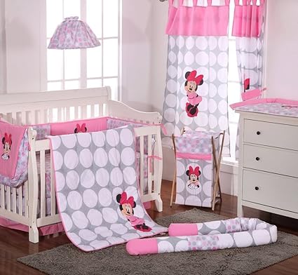 Disney Baby Minnie Mouse Polka Dots 4 Piece Crib Bedding Set