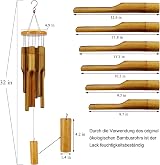 ASTARIN Bamboo Wind Chimes Outdoor 30" Deep Tone Zen Garden Wood Windchime view 3