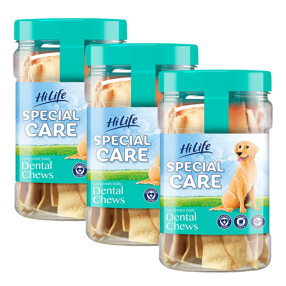 Special Care Spearmint Flavour Daily Dental Chews for Dogs, For Healthier Gums, Whiter Teeth & Fresher Breath, Help Reduce Tartar Build Up (36 Chews)