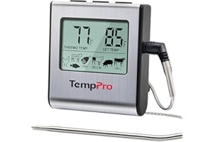 ThermoPro TP16 Digital Meat Thermometer with Food-grade Temperature Probe for Smoker Oven BBQ Grill Multifunctional Food Ther