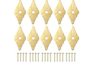 uxcell 10pcs Cabinet Knob Backplate, 2.36 Inch Diamond Shape Brass Backplate Washers Classical Furniture Decoration Gasket fo
