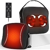 OMASSA Back Massager with Heat-Shiatsu Massagers for Neck and Shoulder Pain-3D Kneading Massage for Lower Back/Neck/Leg Pain Relief-Lumbar Support Pillow for Office Chair-Chirstmas Gifts for Mom Dad