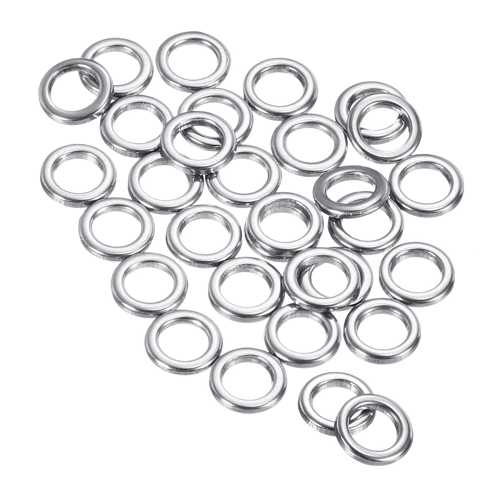PATIKIL 1.0x3.5x5.5mm Fishing Rings, 25 Pack 304 Stainless Steel Solid Ring Lure Connector for Saltwater Freshwater