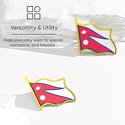 Nepal Flag Lapel Pin - Enamel Metal National Badge