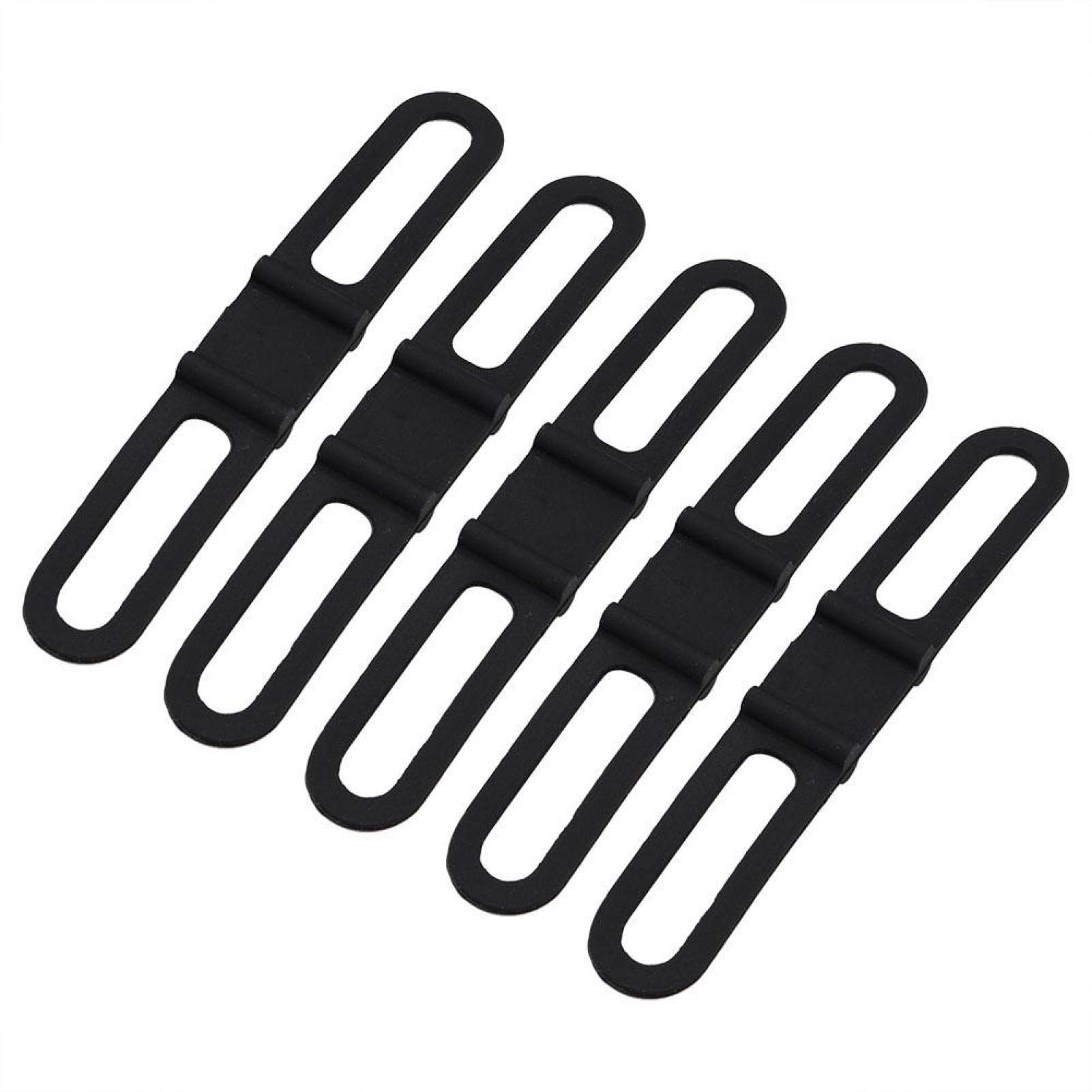 Alomejor 5Pcs/set Bike Strap Multipurpose Cycling Silicone Fixed Strap Bandage for Water Bottle Torch Light Pump