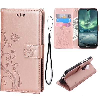 Rose Gold Wallet Case with Card Holder, Kickstand, Zambia Ubuy