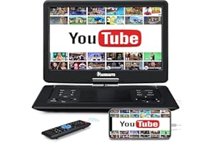 NAVISKAUTO 17.9" Portable DVD Player with 15.6'' Large Screen 6 Hours Rechargeable Battery Support HDMI Input, Sync Screen, Last Memory, Region Free, USB/TF Card