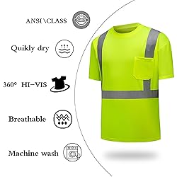 DPSAFETY High Visibility Shirts Quick Dry Safety T