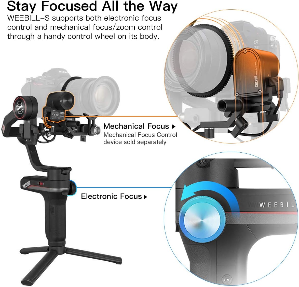 Zhiyun WEEBILL S Gimbal Stabilizer (Standard Package), Zhiyun-Weebill-s-DSLR-Gimbal : Camera & Photo