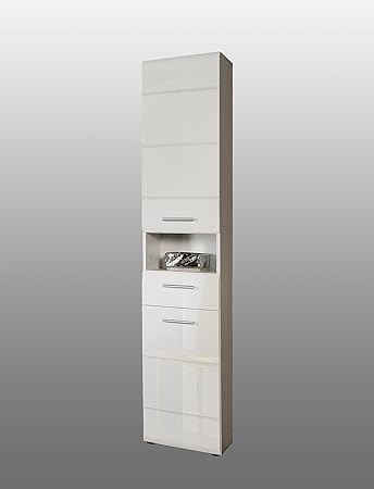 Badezimmer Hochschrank Aveo 2 Turen Front Weiss Hochglanz Von Forte Amazon De Kuche Haushalt