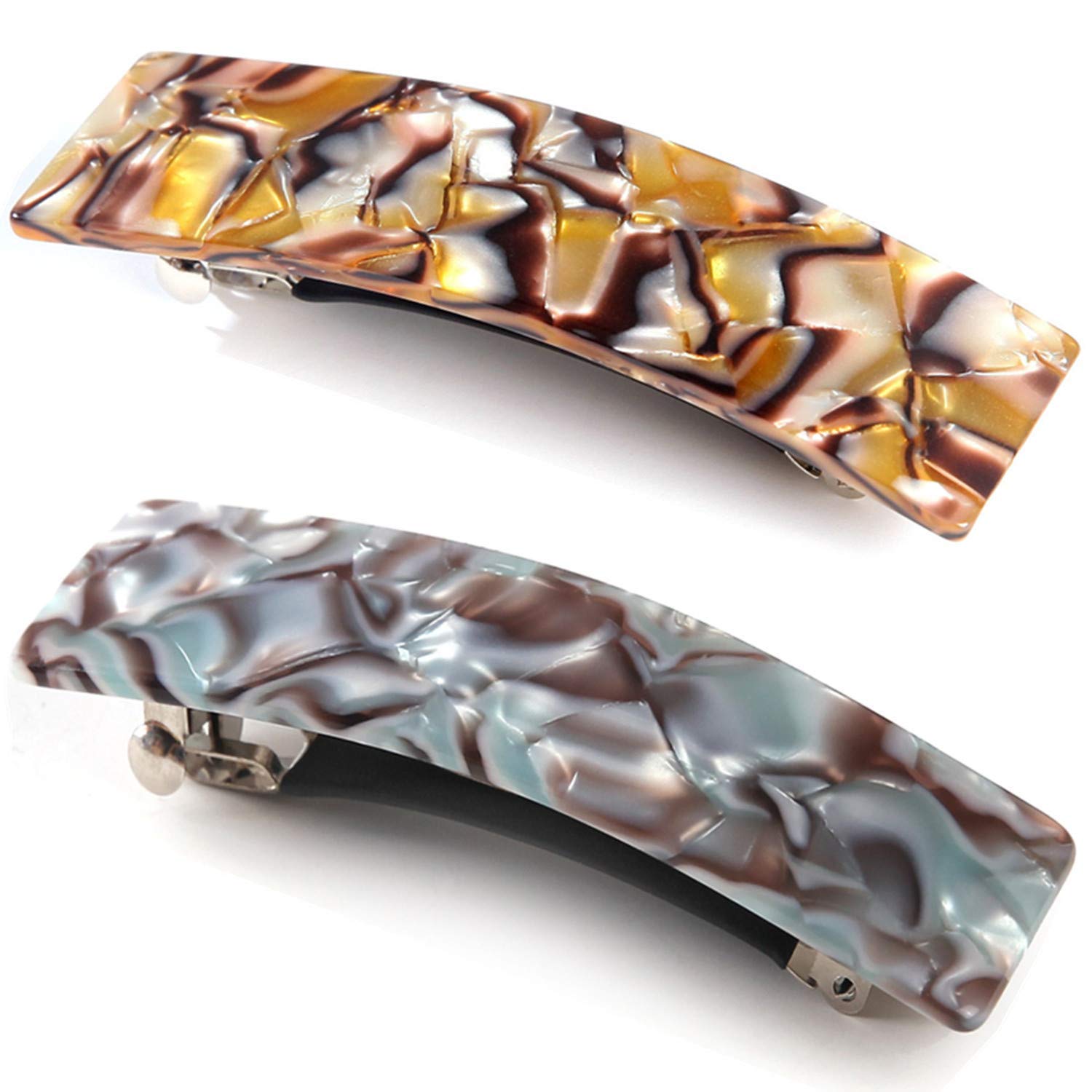 Hair Clips French Barrette Hair Clips For Women Hair Slides Automatic Clasp Hair Barrettes For Women Thin And Thick Hair,2 Pack