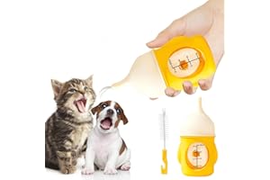 MIOCOLOLY Kitten Milk Bottle, Puppy Bottles for Nursing Pet Feeding for Newborn Kittens Puppies 80ml (Yellow)