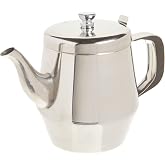 Winco Gooseneck Teapot, 32-Ounce,Stainless Steel,Medium | Gooseneck spout, Hinged lid, Commercial foodservice use, Tea, hot water and tableside beverage service