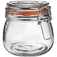 Hovico 25 oz Glass Jars With Airtight Lids And Leak Proof Rubber Gasket,Wide Mouth Mason Jars With Hinged Lids For Kitchen Ca