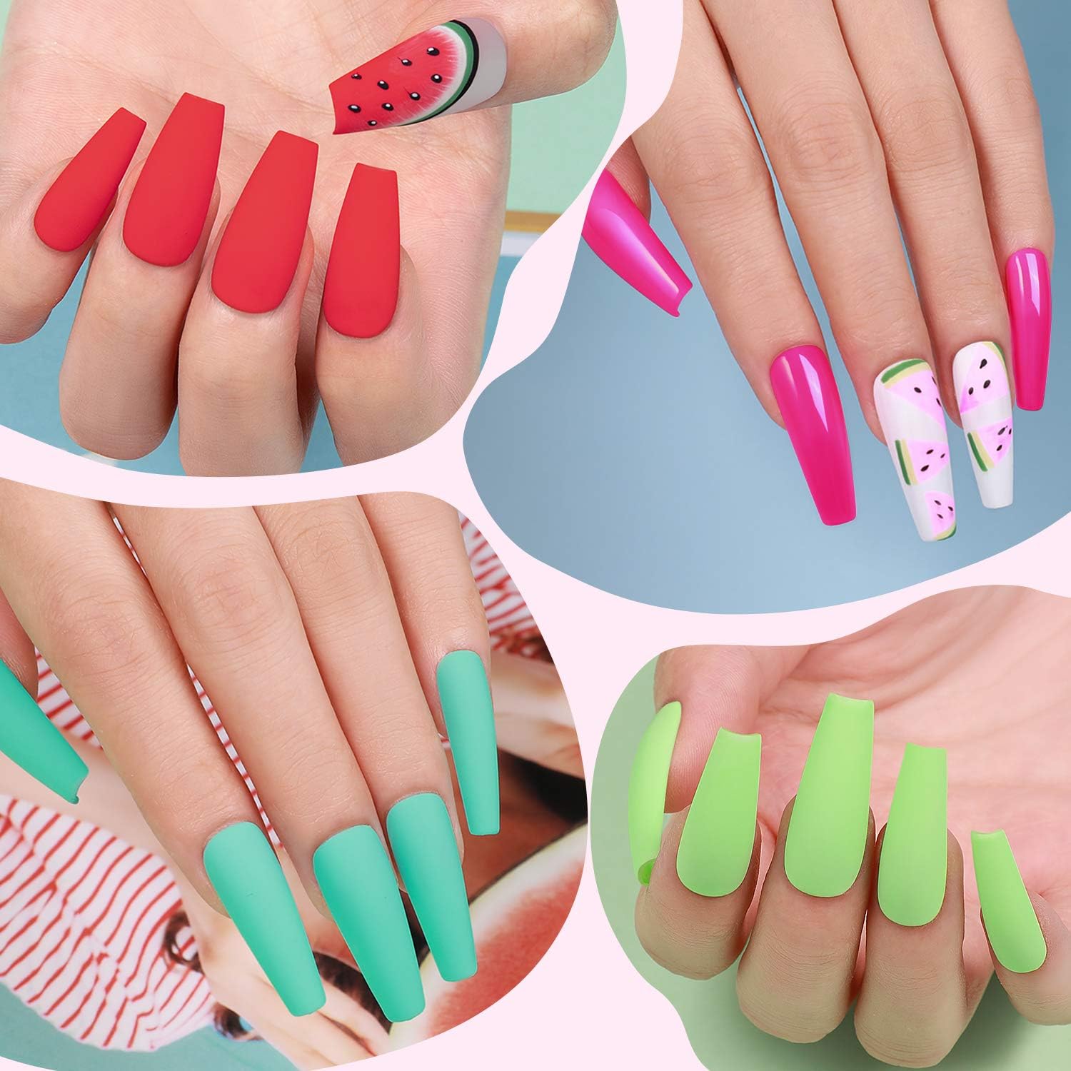 Beetles Neon Gel Nail Polish Set, Neon Orange Hot Pink Blue Yellow Green Purple 6 Colors Soak Off U V LED Gel Nail Kit, 7.3ml Each Bottle : Beauty