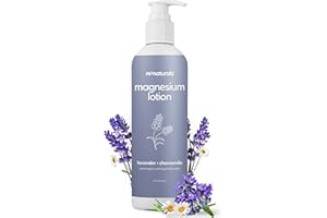 M3 Naturals Lavender & Chamomile Magnesium Lotion for Sleep, Relaxing Nightime Cream for Leg Cramps, Sore Feet and Joints | with Moisturizing Shea Butter, Coconut Oil, Collagen, Stem Cells, 8 fl oz