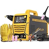 TOOLIOM 6-in-1 AC/DC TIG Welder with Pulse, 110V/220V Dual Voltage | AC TIG/DC TIG/AC Pulsed TIG/DC Pulsed TIG/Stick/TIG Spot modes, large digital display