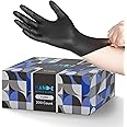 Hand-E Touch Black Nitrile Disposable Gloves X-Large, 50 Count - BBQ, Tattoo, Hair Dye, Cooking, Mechanic Gloves - Powder and Latex Free