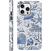 lioscre Case Compatible with for iPhone 16 Pro 6.3'', Coastal Beach Summer Blue Ocean Seashell Aesthetic Protective Phone Case, Scratch Resistant Shockproof Cover Case for Girl Boy Women Men