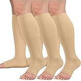 Sooverki Copper Compression Socks for Women & Men Open Toe 15-20mmHg is Best Support for Circulation Recovery All Day Wear