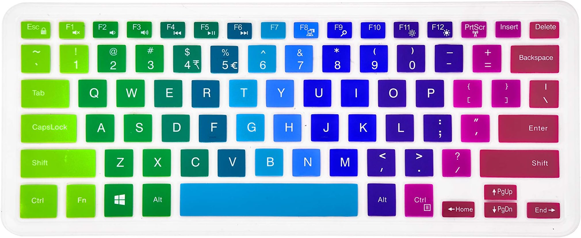 Keyboard Cover for Dell Inspiron 13 5000 7000 5368 i5378 5379 7370 7372 7373 7375 7368 7369 7378 7380 7386, Inspiron 15 5568 5578 7568 7570 7573 7580 7586, Inspiron 14 5481 5482 5485 Laptop - Rainbow