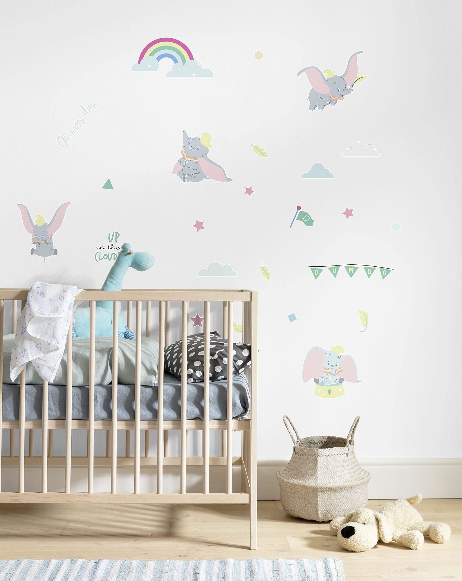 Komar Disney Wall Tattoo Dumbo Daydream – 50 x 70 cm (Width x Height) – 26 Pieces – Decorative Stickers, Wall Sticker, Wall Decoration, Children's Room – 14101h