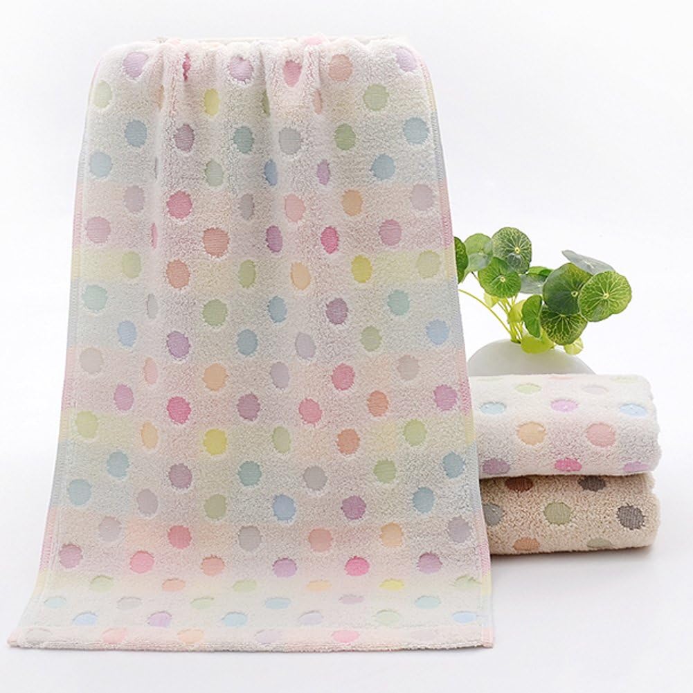 Pidada 100% Cotton Hand Towels Polka Dot Pattern Super Soft Highly Absorbent Towel for Bathroom 13.4 x 30 Inch Set of 2 (Beige): Home & Kitchen
