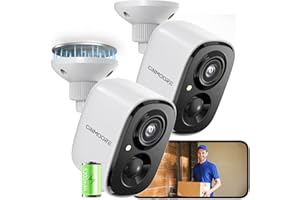 2 Pack 2.5K Security Camera Wireless Outdoor, CINMOORE Battery Powered Outdoor Camera Person Detection, Magnetic Mount Camera